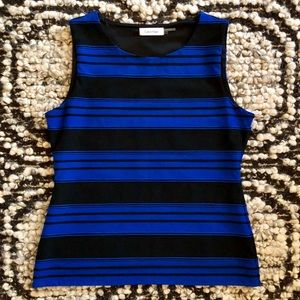 Calvin Klein blue and black striped tank size M